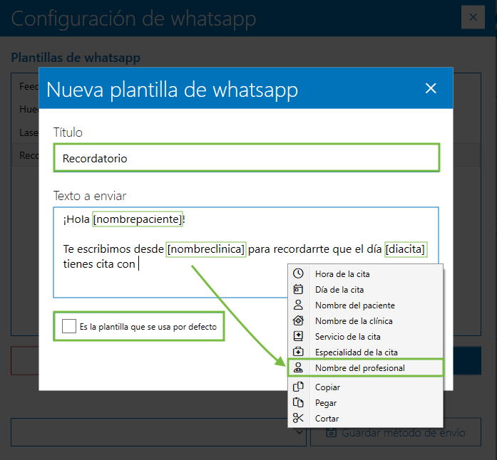 Nueva plantilla de whatsapp