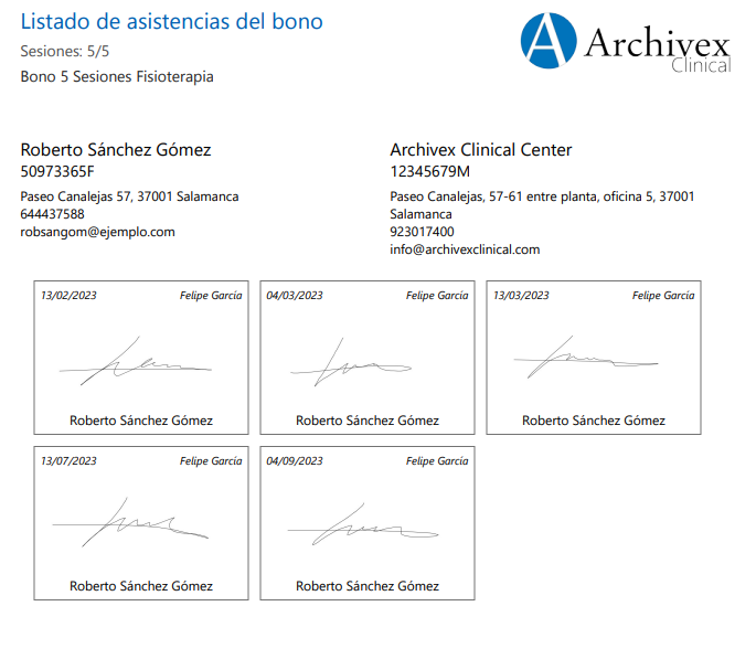 Listados de asistencia del bono