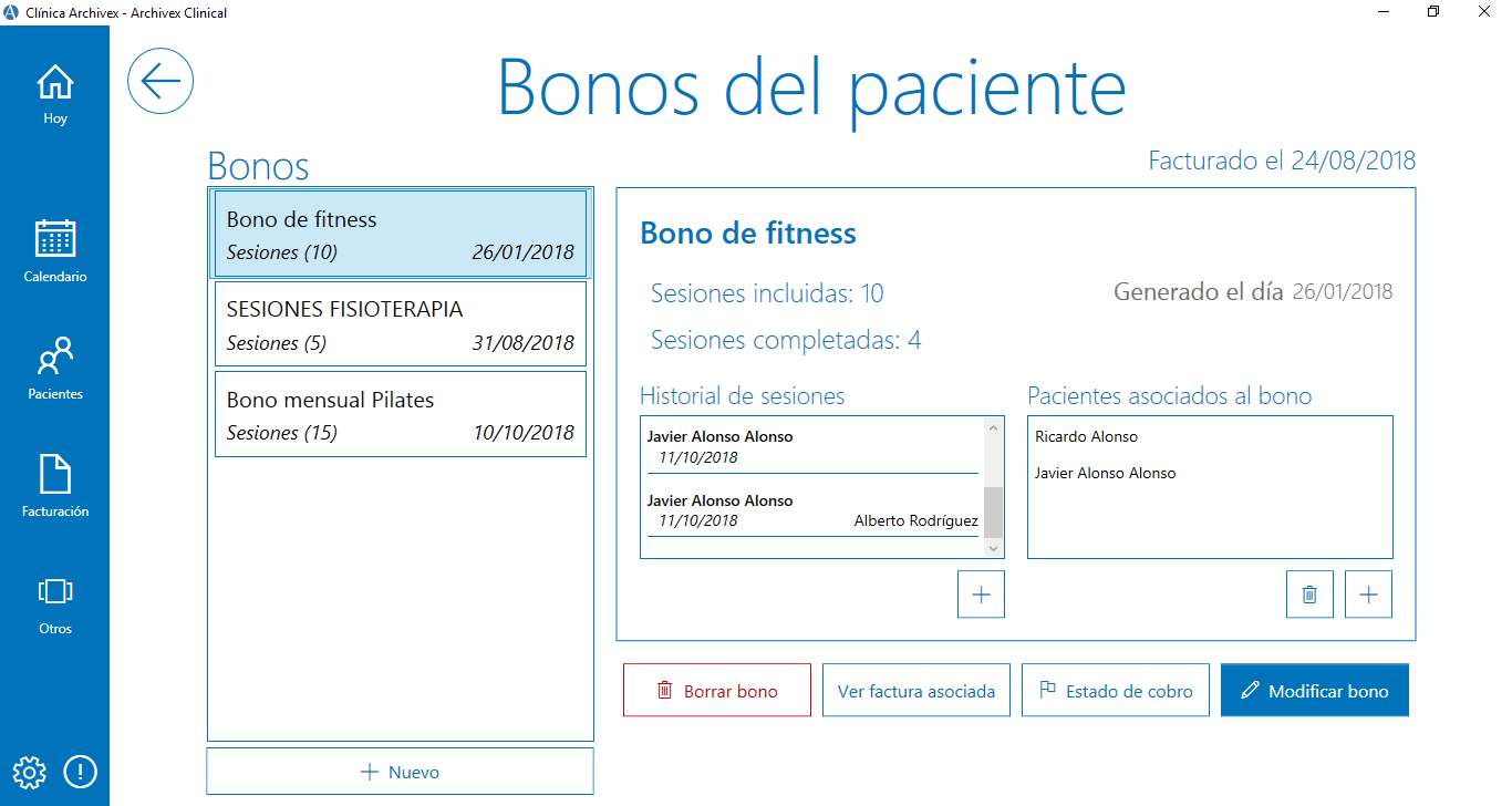 Ficha Bonos del paciente