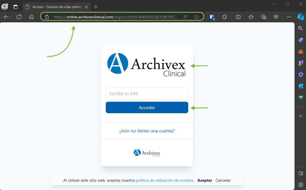 Acceso Servicio citas online