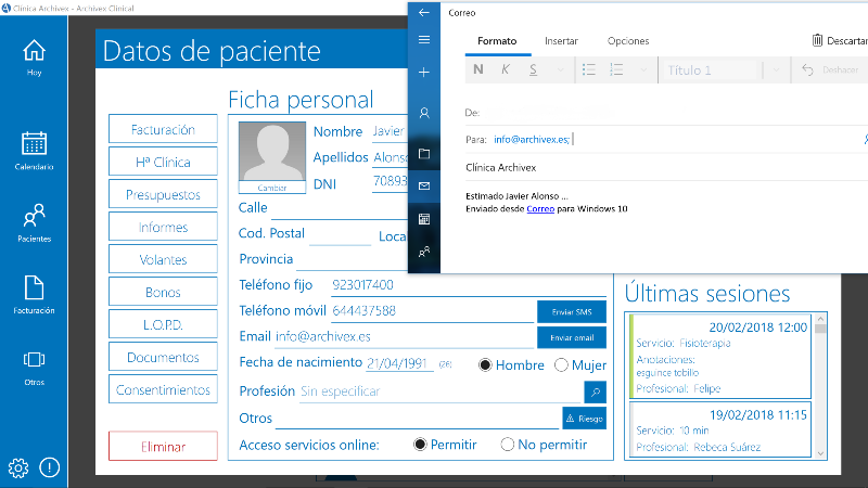 Envio mails Archivex