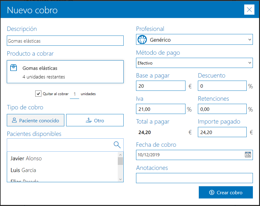 Cobrar productos archivex