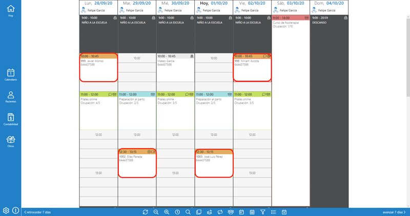 Interfaz 1 calendario Archivex