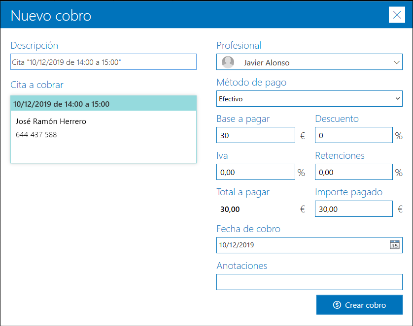 Cobrar cita archivex
