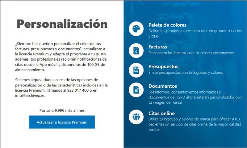 Manual de personalización Archivex