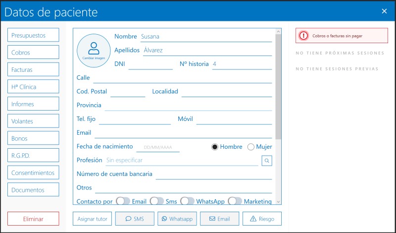 Datos pacientes Archivex