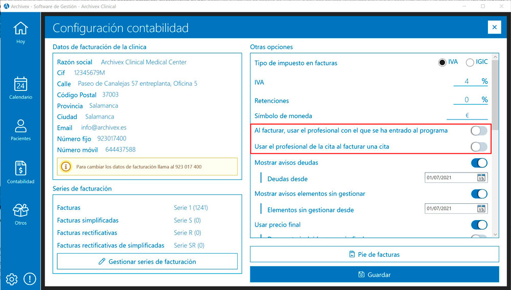 Generar facturas Archivex