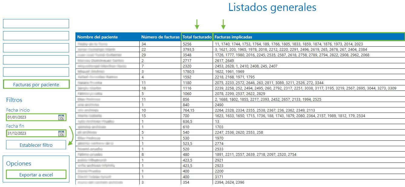 Listados generales Archivex
