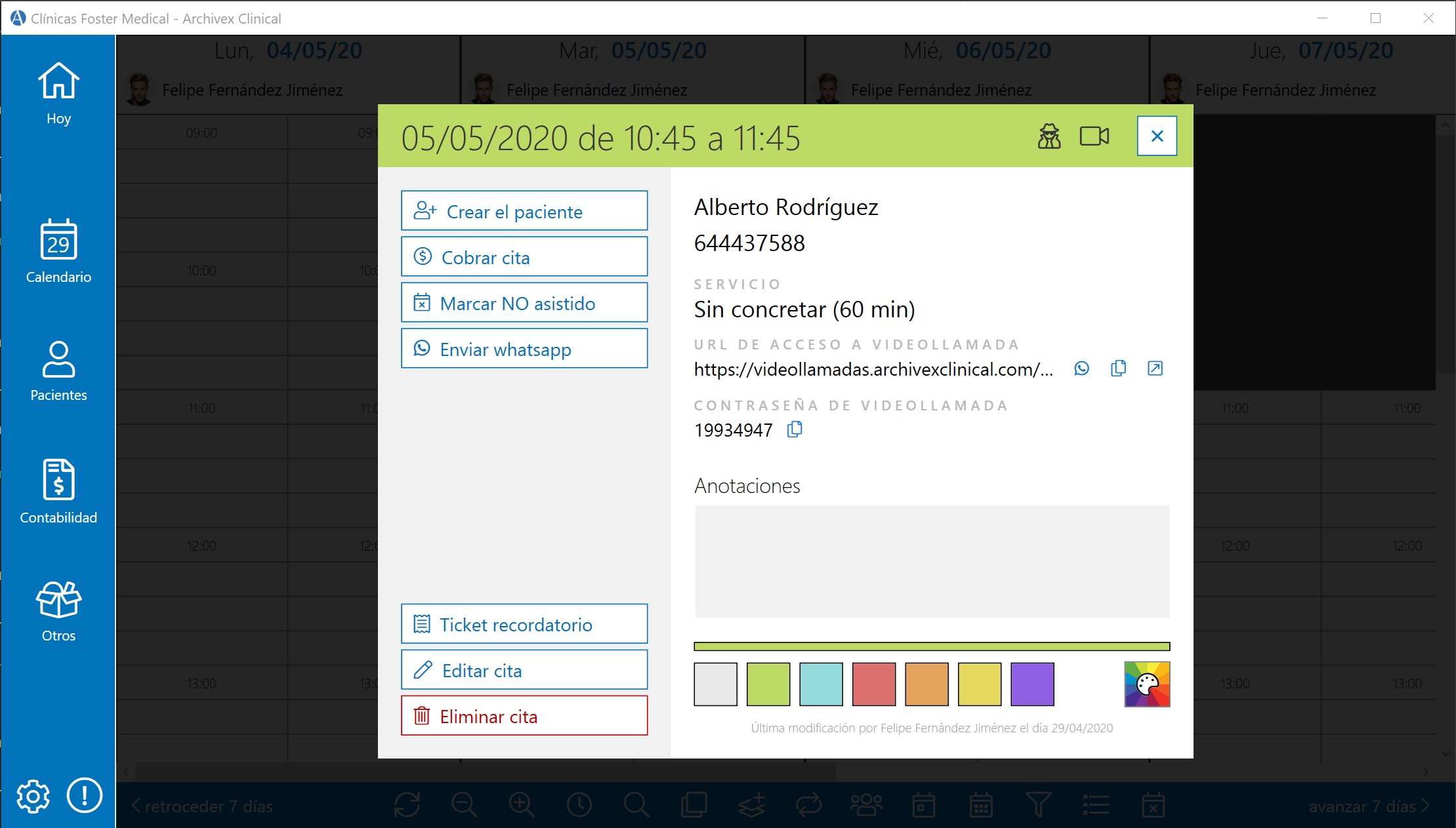 Videollamada y contraseña