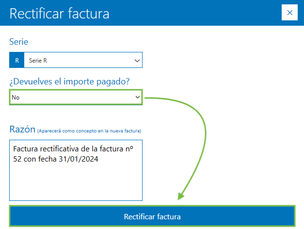 Rectificar factura