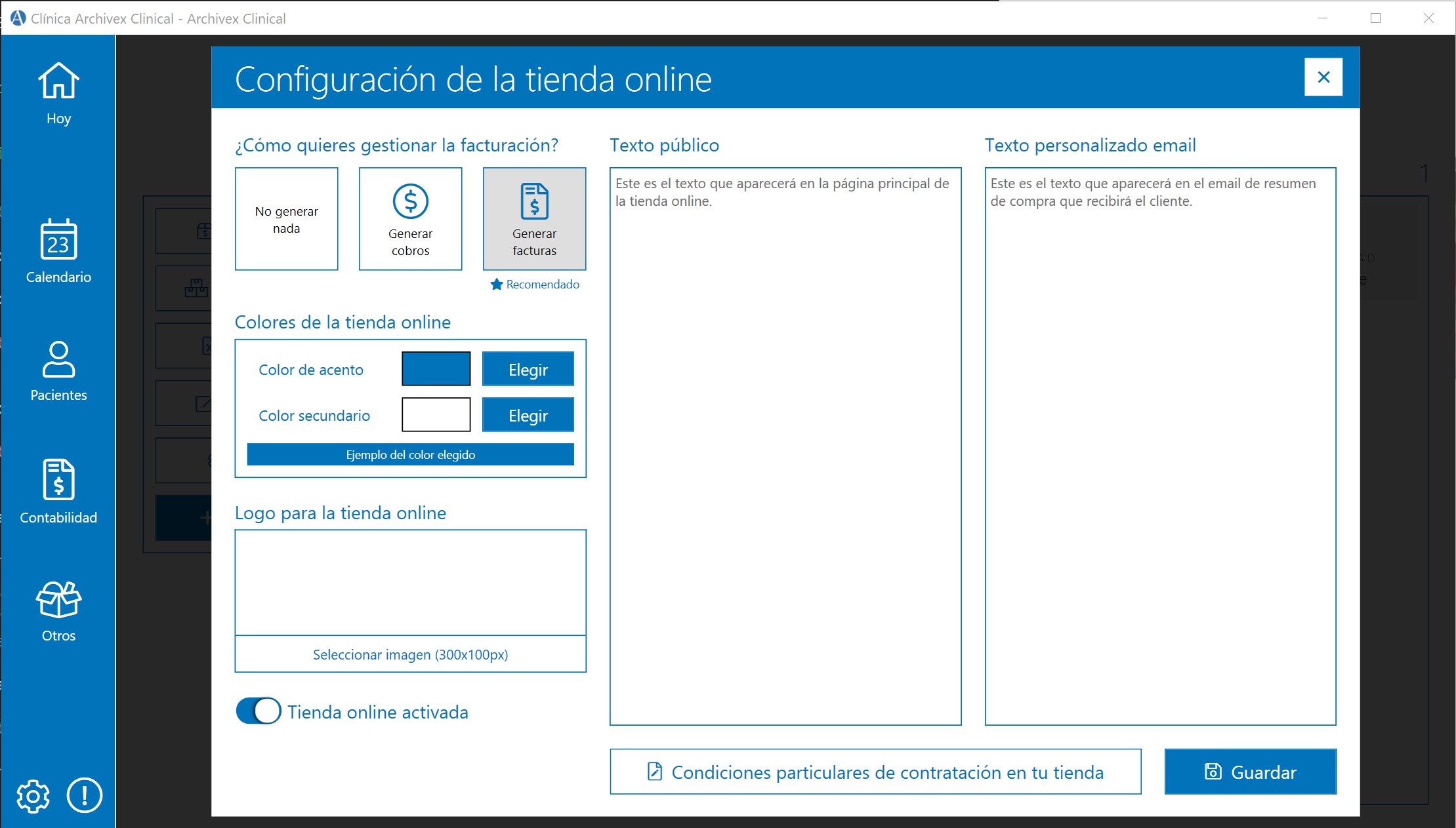 Configuracion de la tienda online