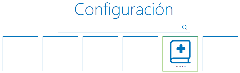Configuración: Botón servicios