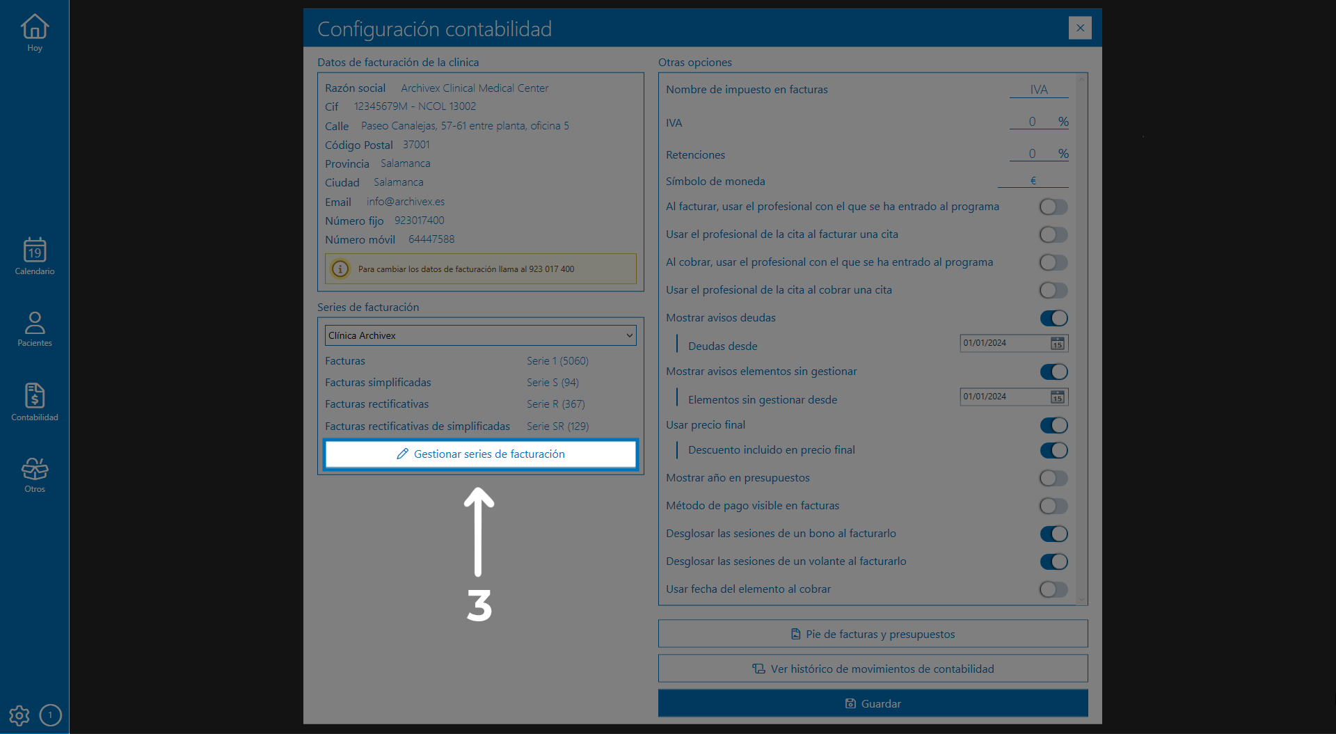 facturación archivex clinical