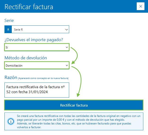 Rectificar factura
