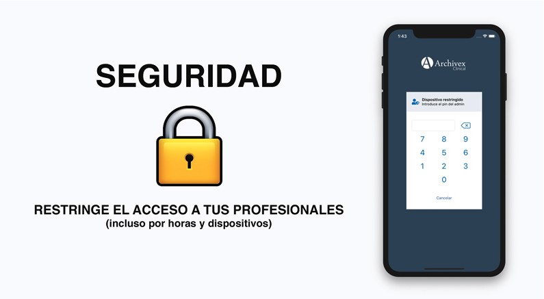 Restringe el acceso a los profesionales de tu clínica