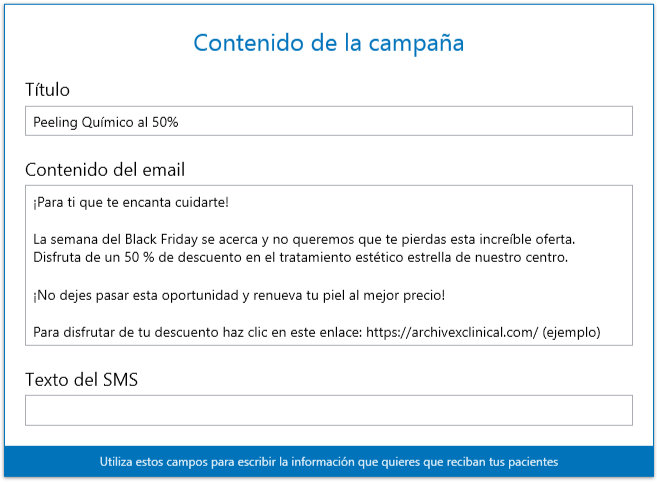 Contenido de la campaña