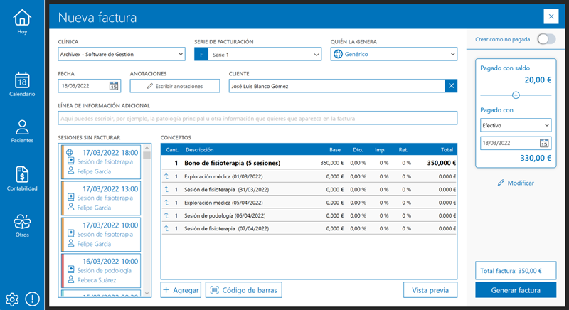 Bonos y volantes con Archivex