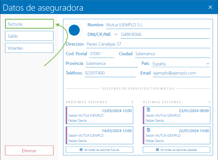 Facturas-Datos de aseguradora