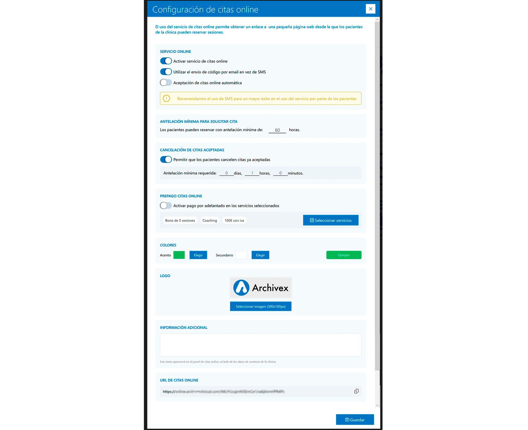 cancelación citas online pacientes archivex