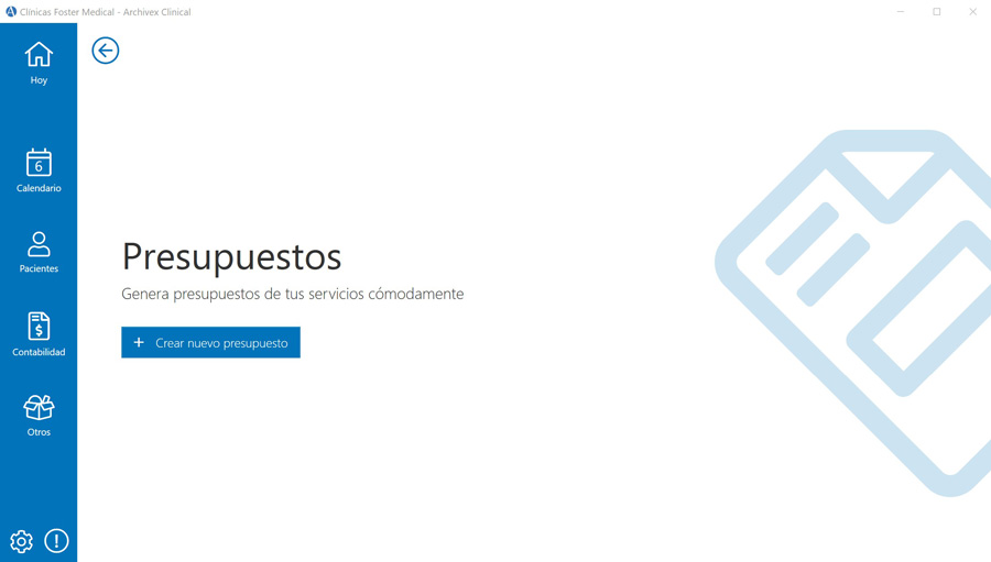 creacion de presupuestos Archivex
