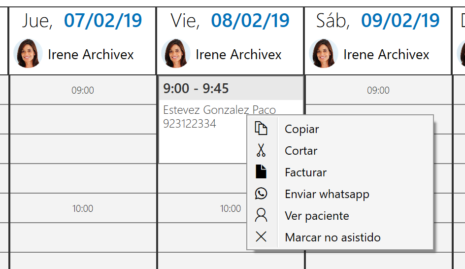 Opción de envío por whatsapp