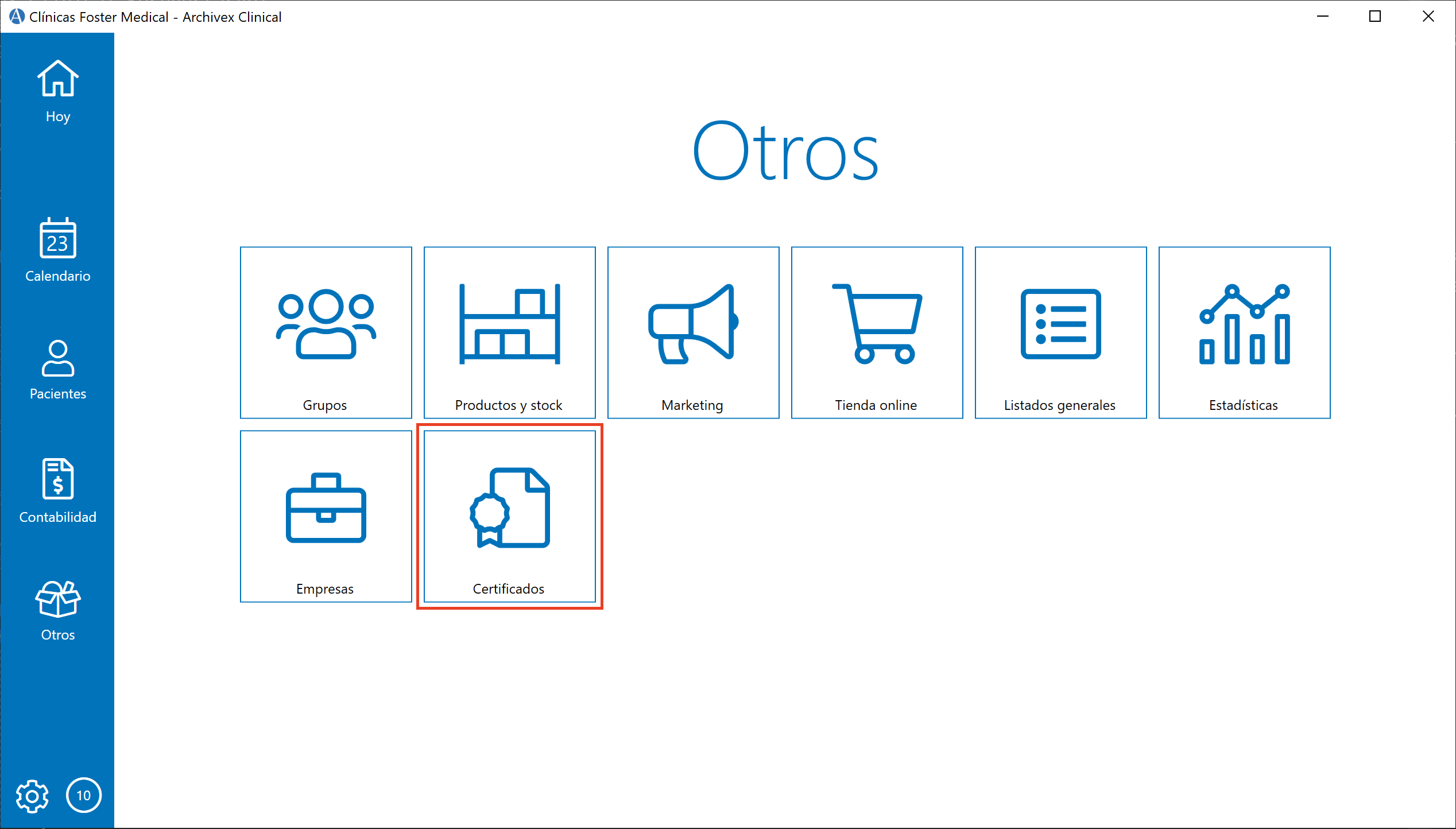 Interfaz software Archivex