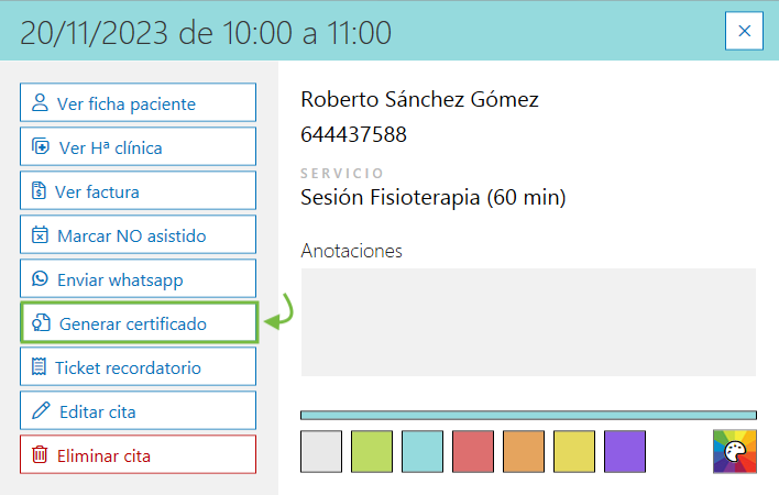 Gererar certificado de asistencia