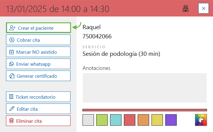 crear ficha paciente archivex