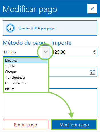 Método de pago factura Archivex