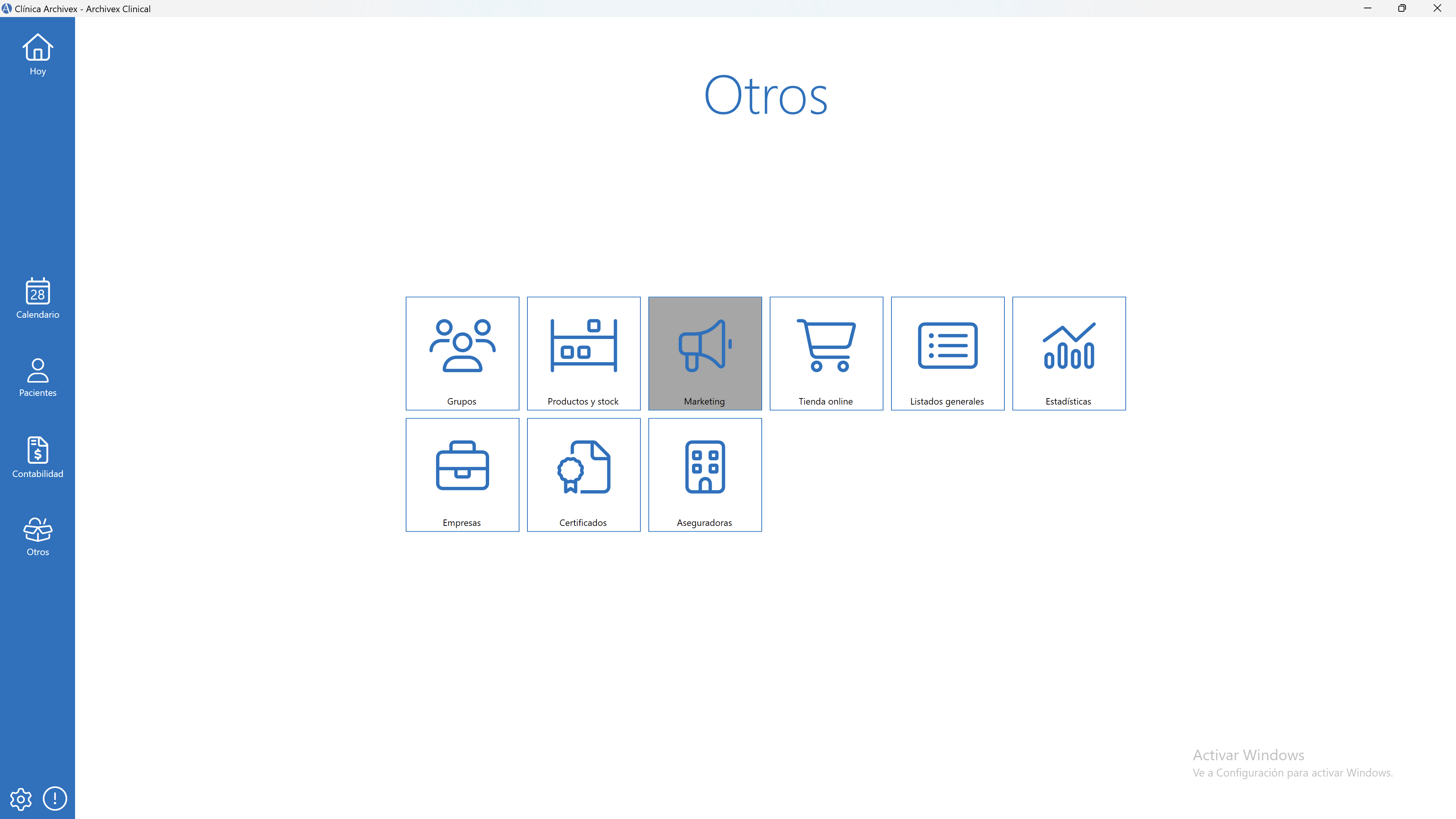 menú marketing archivex