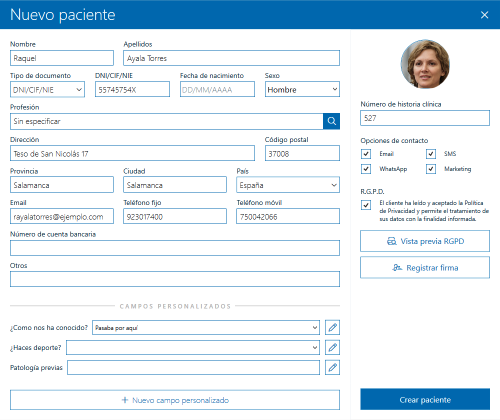 ficha pacientes archivex