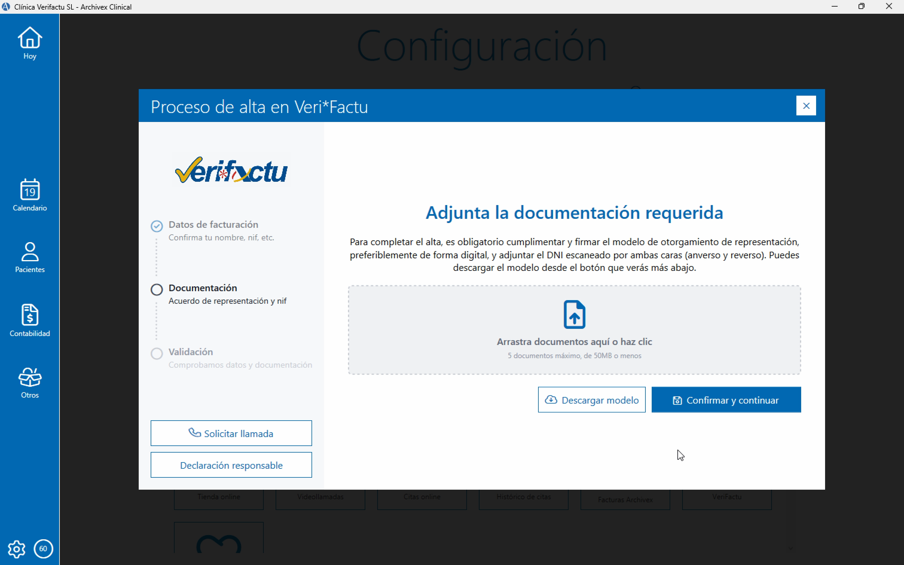 botón documentación obligatoria verifactu