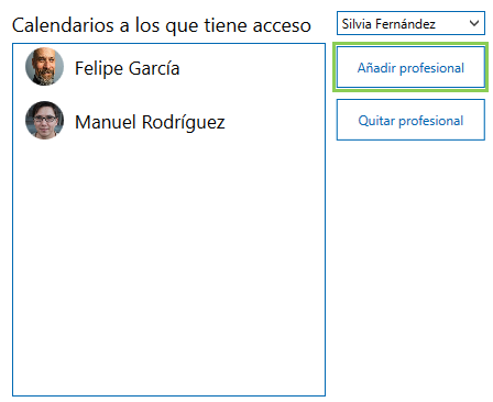 AÑADIR CALENDARIO DE PROFESIONAL