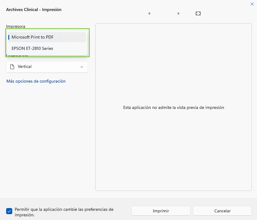 SELECCIONAR IMPRESORA