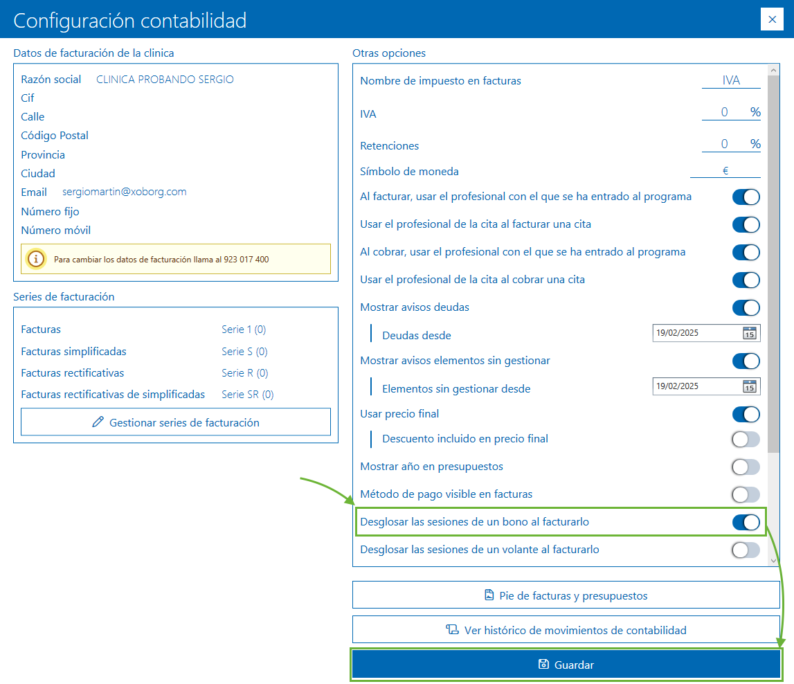 Ajustes Desglose bono