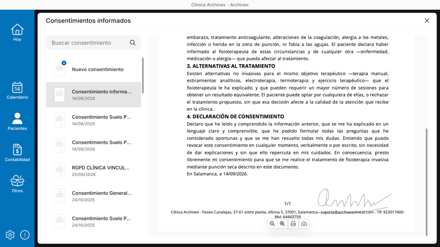 Consentimientos informados