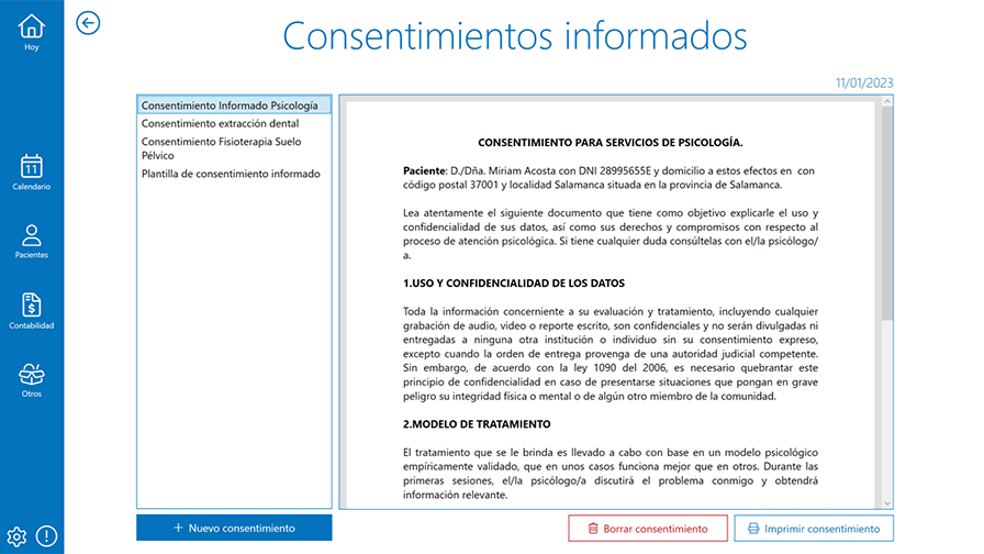 Consentimientos informados