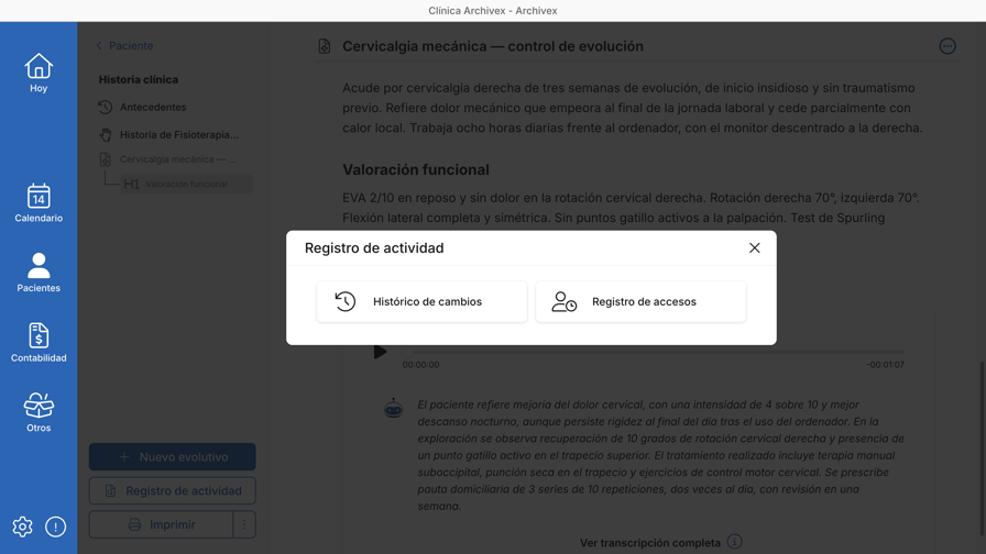 Registro de actividad