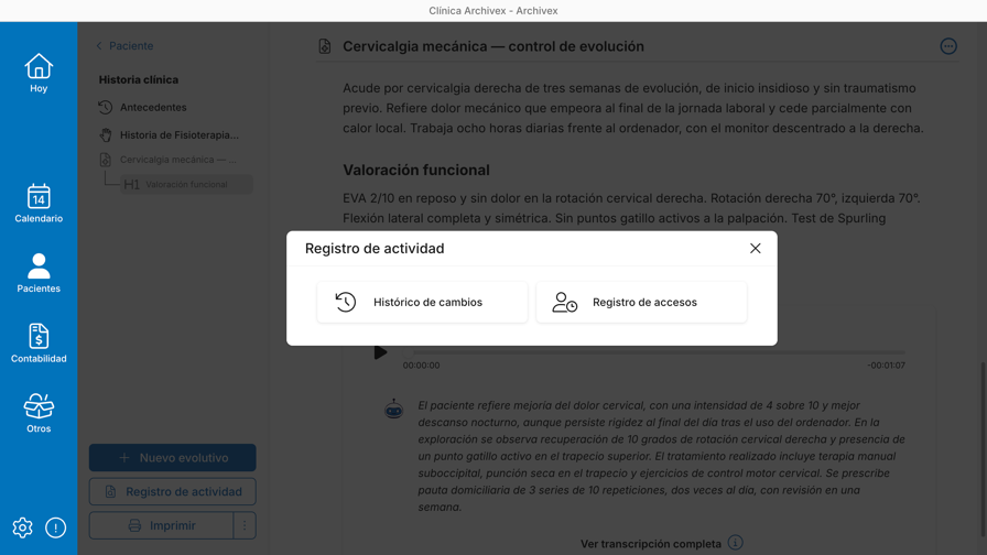 Registro de actividad