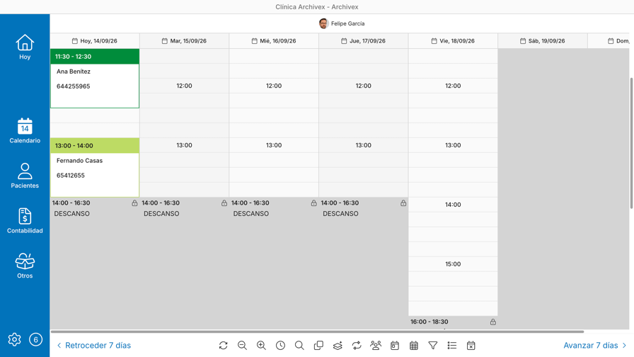 Bloqueos de horarios